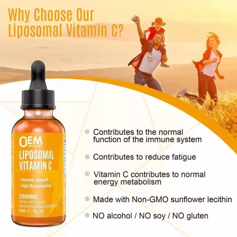 Liposomal Vitamin C Drops High Absorption Oral Liquid Immune and Adult Antioxidant Supplement Promote Metabolism
