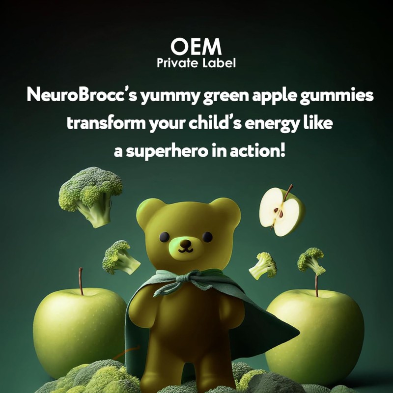 Vegan Broccoli Sprout Extract Gummies with Sulforaphane and Essential Vitamins for Immune & Gut Health Support