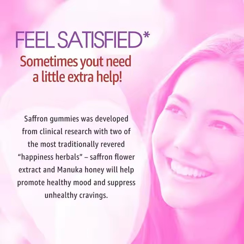 Saffron Extract Gummies Supplement for Adults Rhodiola Rosea Lemon Balm GABA Supplements Beauty Not for Pregnant Women
