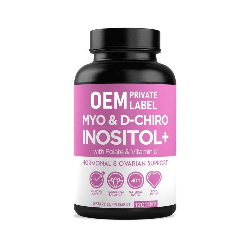 OEM Premium Myo-Inositol & D-Chiro Inositol Capsules for Women's Hormonal Balance with Folate Vitamin Supplement