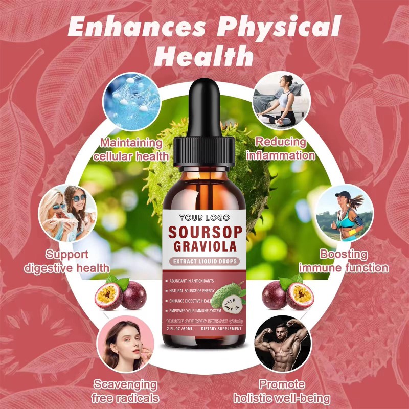 Soursop Graviola Extract Liquid Drops - High Potency Antioxidant for Immune Support & Cellular Health Boost in Adults