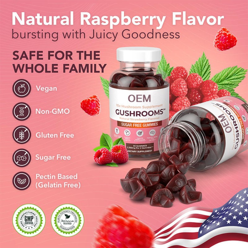 Organic Lions Mane Mushroom Gummies - Private Label OEM Supplement