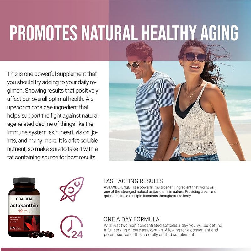 Premium Astaxanthin Softgels - Eye, Skin & Joint Support From Microalgae