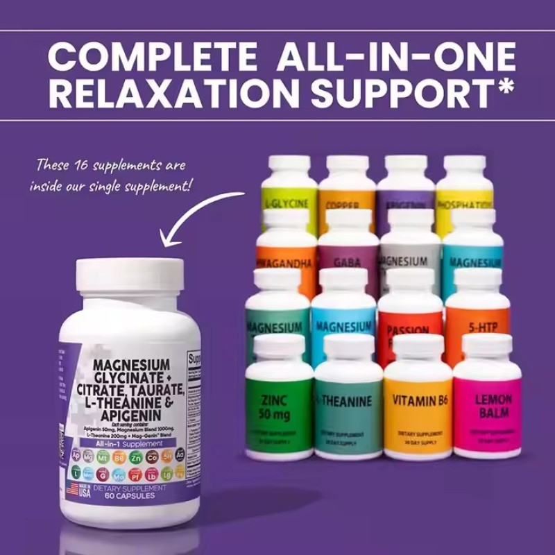 Magnesium Complex Magnesium Glycine Hyper Absorbent Improve Sleep Quality Promotes Digestion and Immunity Capsules