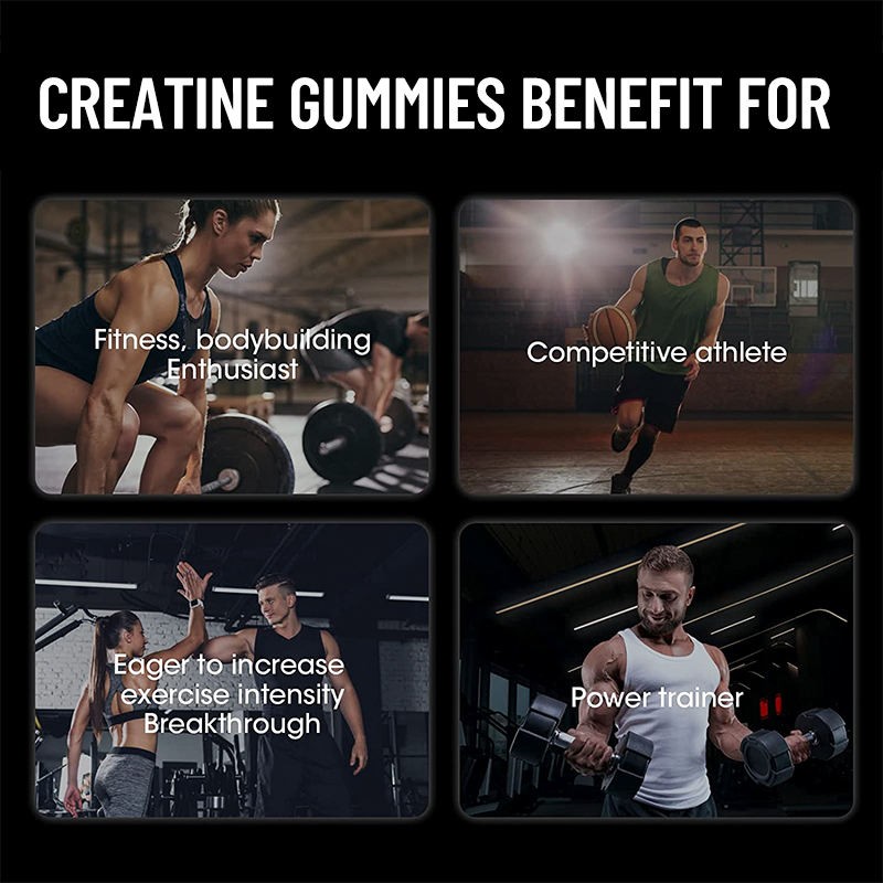 Creatine Monohydrate Gummies 60Pcs - Muscle Strength, Endurance & Energy Boost