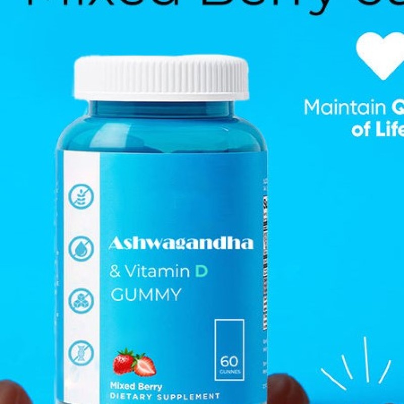 OEM KSM-66 Ashwagandha & Vitamin D Gummies - Stress Relief & Sleep Support, Mixed Berry