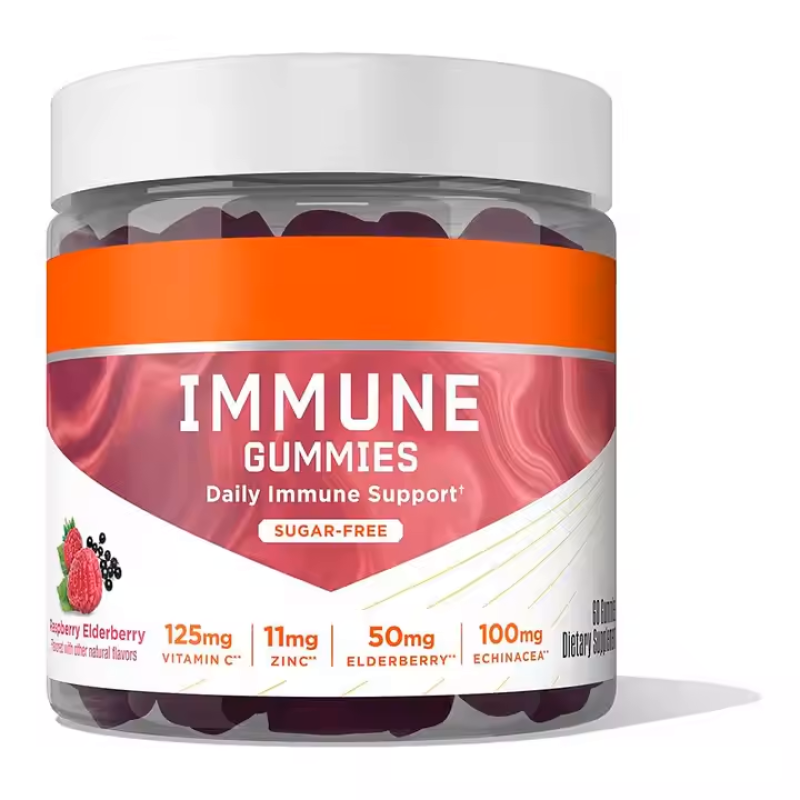 Immune Support Gummies with Vitamin C Zinc Elderberry Echinacea for Adults Daily Immunity Booster Chewable Supplement