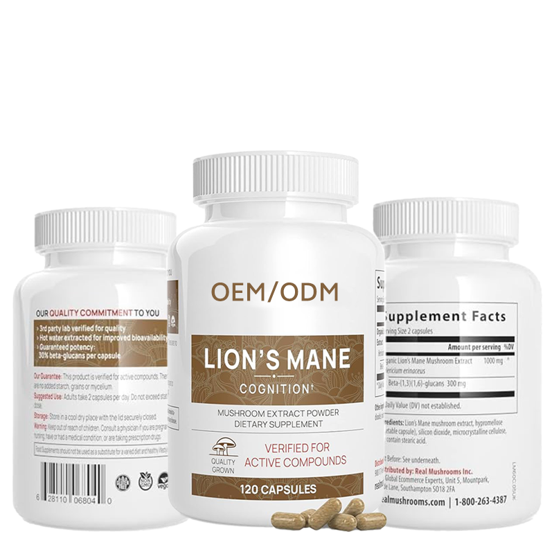 Premium Organic Lion's Mane Mushroom Capsules with 30% Beta-Glucans for Brain Health and Immune Support