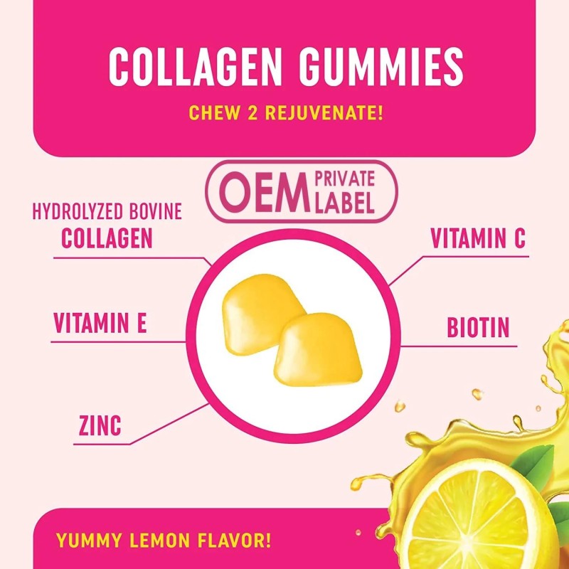 Premium 60-Gummy Collagen Supplement with 2500mcg Biotin Antioxidant Hair Growth and Skin Radiance Formula