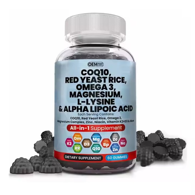 L-lysine Omega 3 Alpha Fatty Acids Coenzyme Q10 Amino Acid Gummies All in One Vegetarian Supplements Promote Overall Health