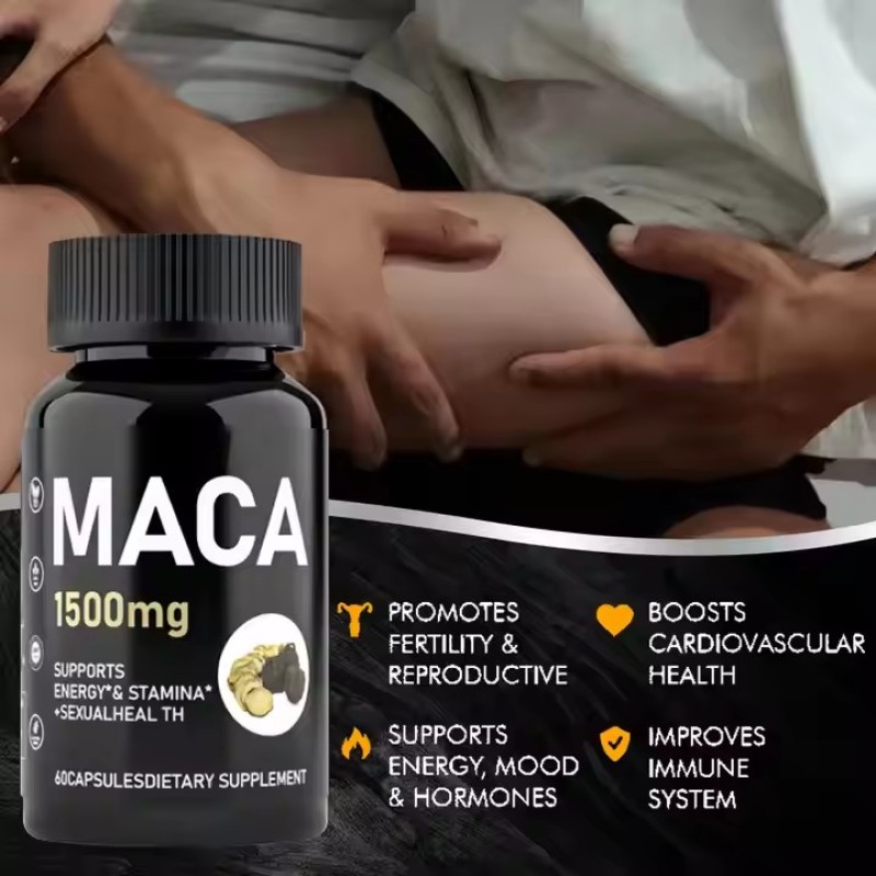 Maca Oyster Tablets for Male Enhancement Effective Performance Support Mood Booster Herbal Maca Ginseng Capsules Men