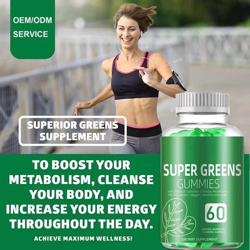 Vegan Super Greens Blend Gummies with Spirulina & Fiber - Weight Loss & Immune Booster Sugar-Free Chewables for Adults