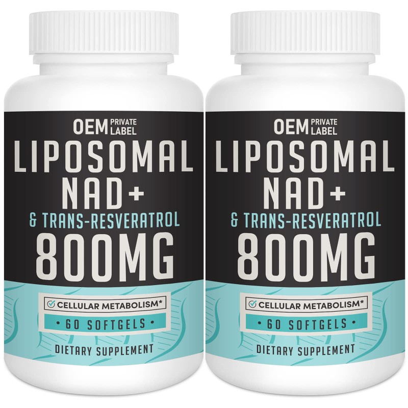 OEM  Liposomal NAD+ Capsules with 1500mg NAD and Resveratrol for Cellular Health Support