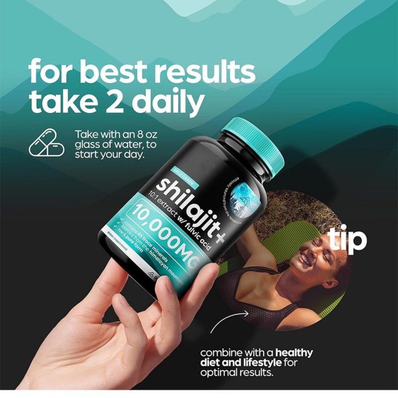 Gold Shilajit Capsules  Fulvic Acid, Natural Energy & Metabolism Support, Premium-Grade Sourced From Himalayas