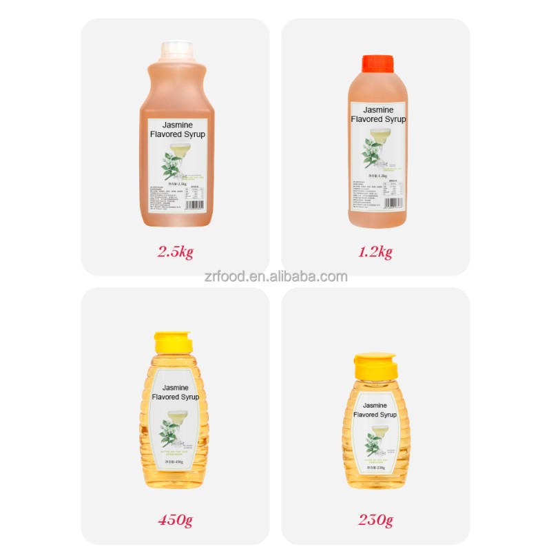 Private Label China Popular Concentrated Fruit Syrup Jasmine Flavor Sugar Syrup for Cocktail Fruit Tea Supply