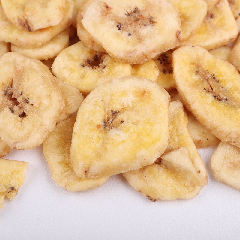 High Quality 100% Natural Sweet Dried Banana Chips Factory Price Wholesales FD Drying Dehydrated Snack Food Bulk Packaging