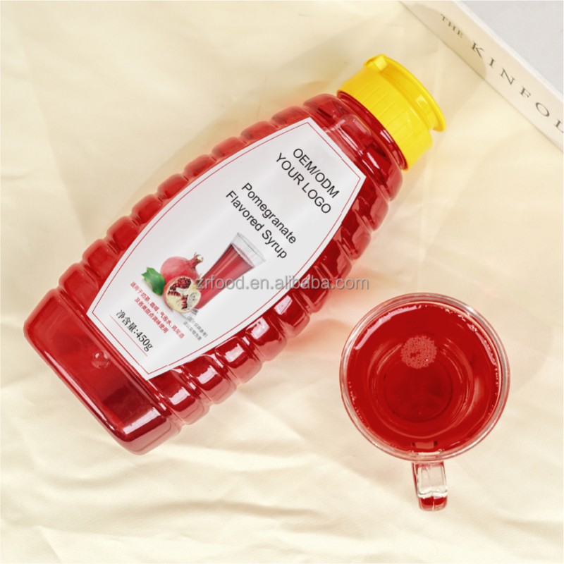 OEM/ODM Service Good Quality Pomegranate Flavored Syrup Cane Sugar Syrup for Cocktail Fruit Tea