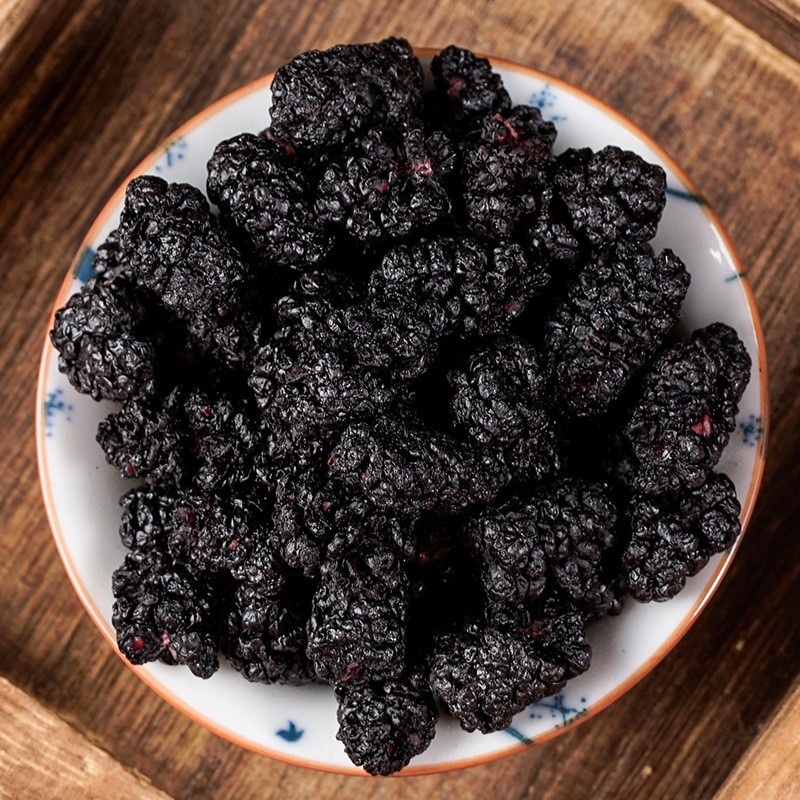 Organic Sun-Dried Mulberries Sweet Taste Bulk Black Mulberries Food Processing Factory Sale Preserved with FD Process Wholesale