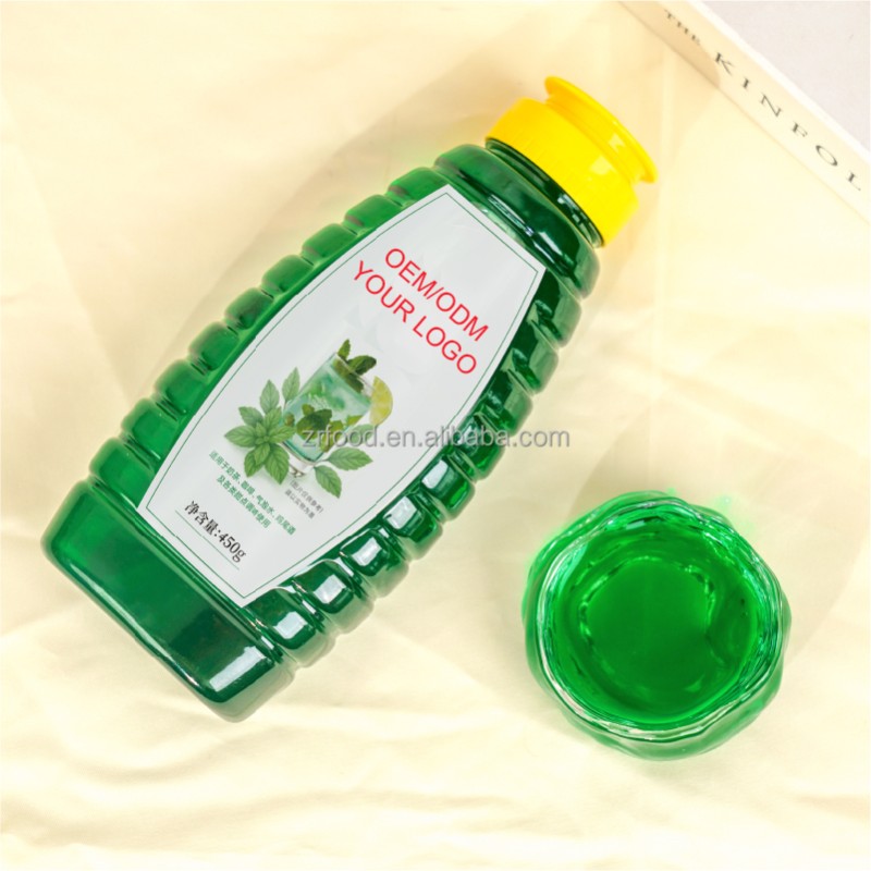 Wholesale Price Mint Flavor Sugar Syrup  for Milk Tea Shops Fruit Tea Cocktail