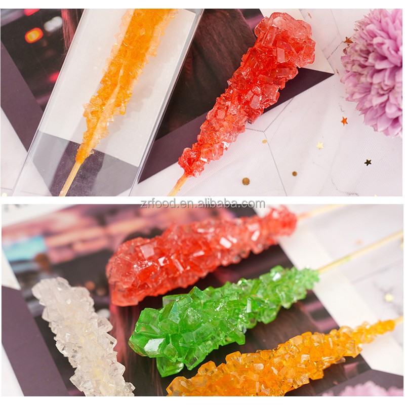 Multicolor Vegan Sugar Sticks Hard Rock Candy Individually Wrapped in Cafe Fruity Flavor Bulk Supply