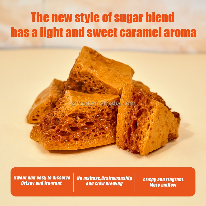 Zhongrun ISO HACCP Certificated Hot Selling Raw Sponge Toffee Brown Sugar Candy for Drinking