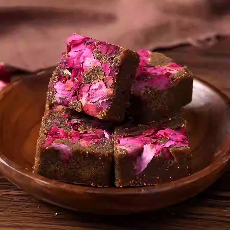 Customized Flavored Flower Rose Bulk Sugar Cube Black Sugar Tea Cube