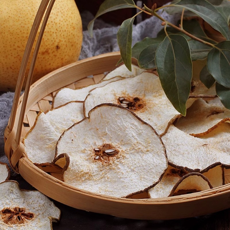 China Factory Direct Healthy Sweet Dried Snow Pear Slices Wholesales Dry Processed Bulk Packaged Tea Preserved Fruit Dehydrated