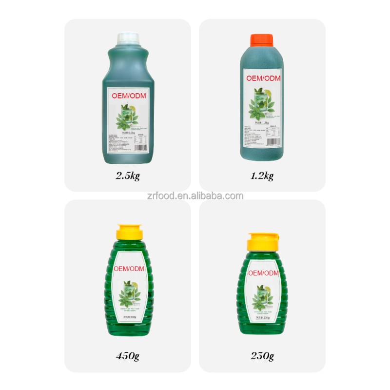 Mint Flavor Sugar Syrup for Fruit Tea Bubble Tea Syrup Dessert