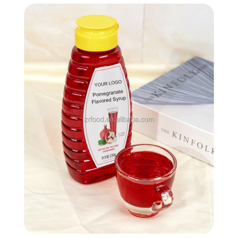 Support Private Label Pomegranate Flavored Syrup Flavor Syrup for Cocktail Fruit Tea