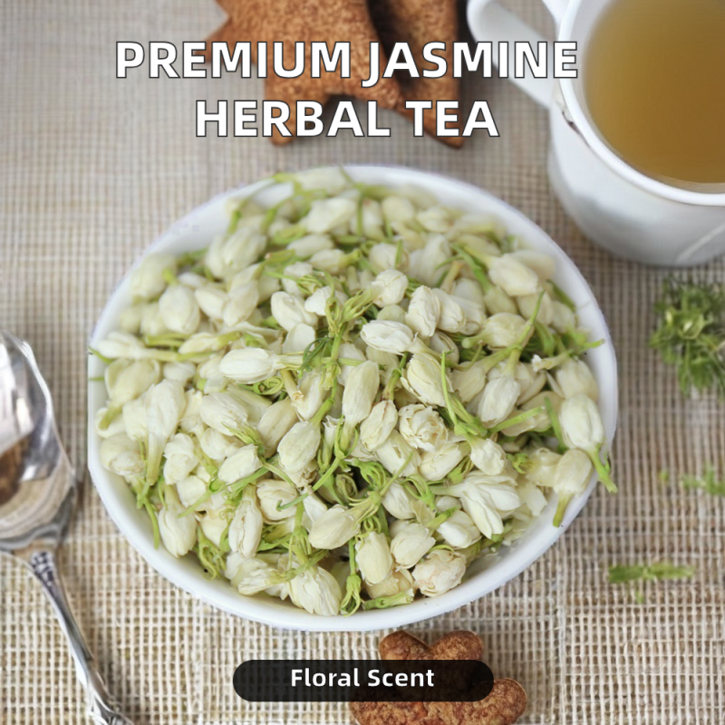 High Quality Natural Fragrant Loose Jasmine Flower Tea Herbal Bud Bulk Box with Health-Focused Sachet Packaging for Cups Bottles