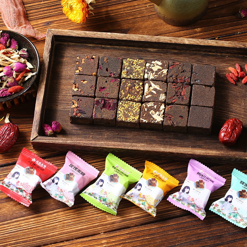 Customized Flavored Flower Rose Bulk Sugar Cube Black Sugar Tea Cube