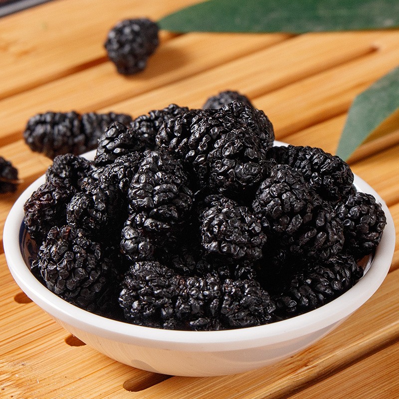 Organic Sun-Dried Mulberries Sweet Taste Bulk Black Mulberries Food Processing Factory Sale Preserved with FD Process Wholesale