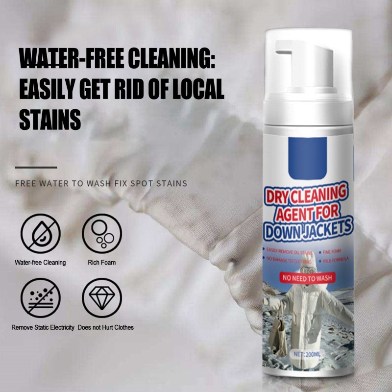Dry Cleaning Foam Supplier - Quick Wash-free Fabric Cleaner for Down Jacket