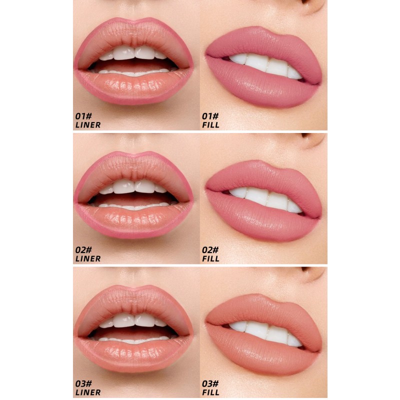 Mineral Lip Liner Supplier - 3 Colors Peel-Off Makeup Pencil