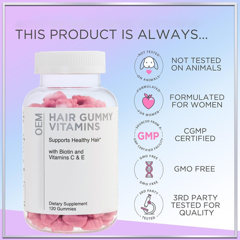 Hair Gummy Manufacturer - Private Label Biotin Vitamins C E