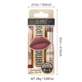 Lipstick Kit Manufacturer - USHAS 2in1 Matte Lip Liner 12 Colors