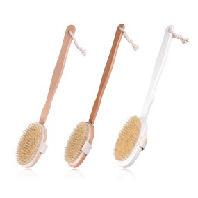 Bath Body Brush Factory - OEM Natural Bristle Long Handle Detachable