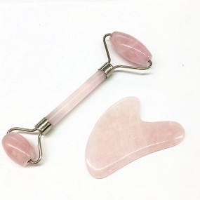 Jade Roller Set Factory - Luxurious Rose Quartz Massage Face Stone