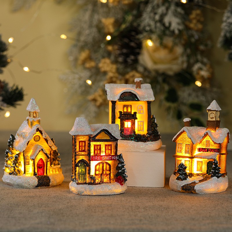 Resin Christmas House Factory - 2023 Snow Room Luminous Decoration