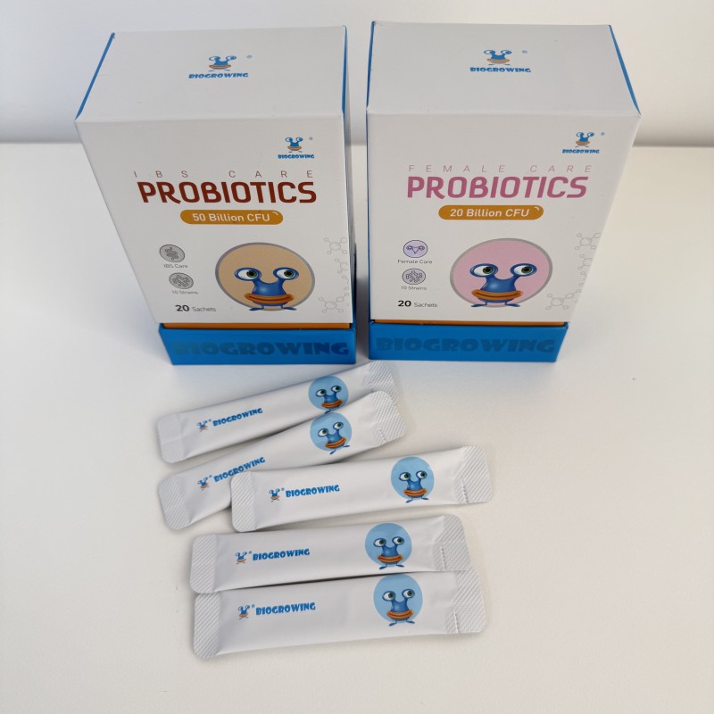 BioGrowing Logo Custom Probiotics Gummies Daily Supplement Daily Support Digestive for Balanced Fiber Probiotics Capsules