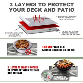 Fireproof Mat Factory - Outdoor Barbecue Protective Silver