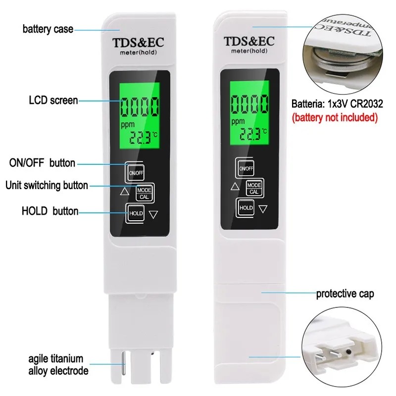 Water Tester Supplier - 3 in1 TDS EC Temperature Pen