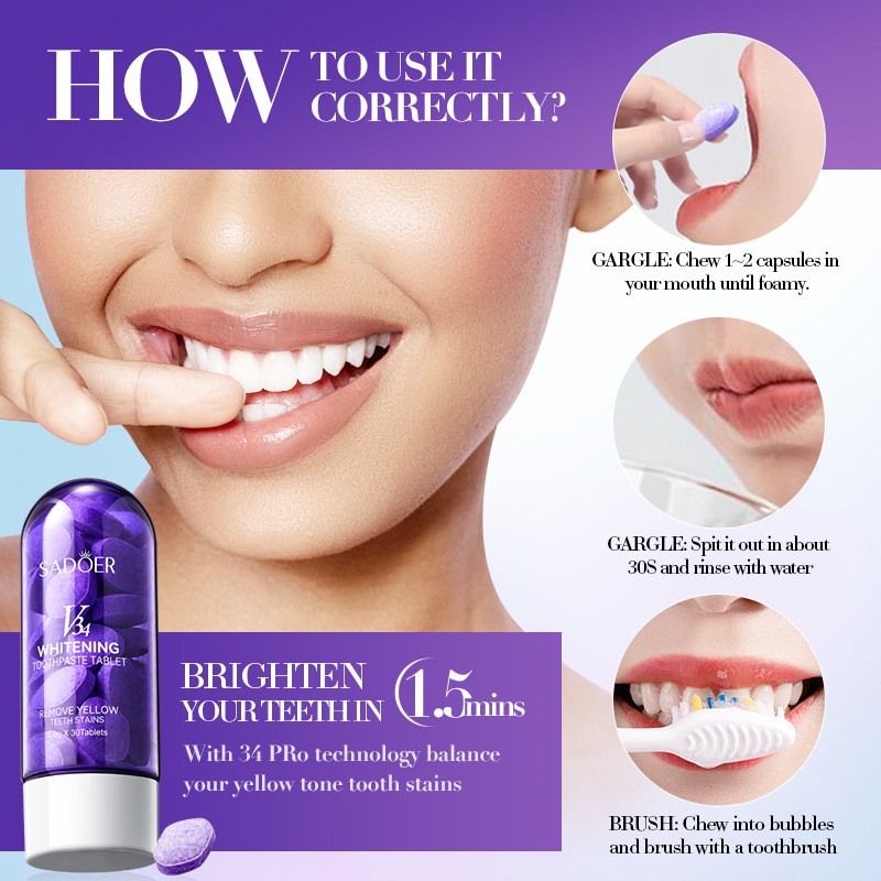 Teeth Whitening Tablets Factory - V34 Plaque Removal Oral Care