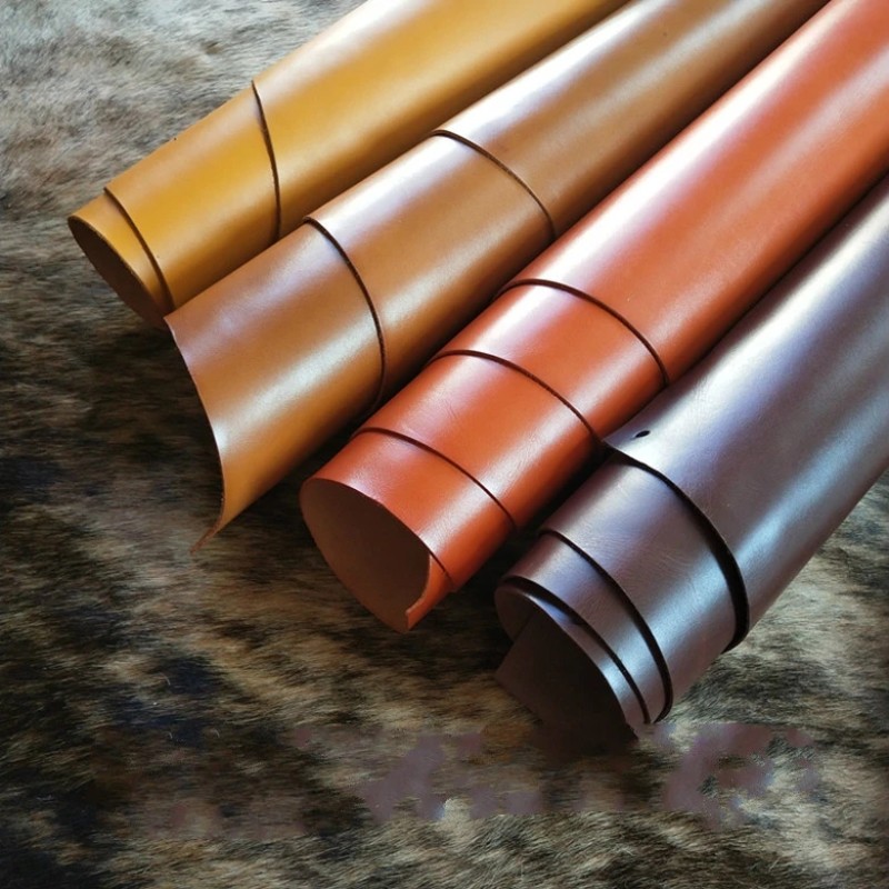 Vegetable Tanned Leather Supplier - DIY Water Dyed Yellow Brown