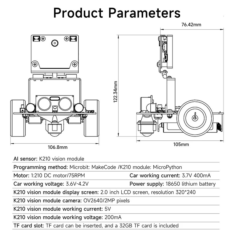 AI Robot Car Factory - Bbc Microbit Vision Recognition