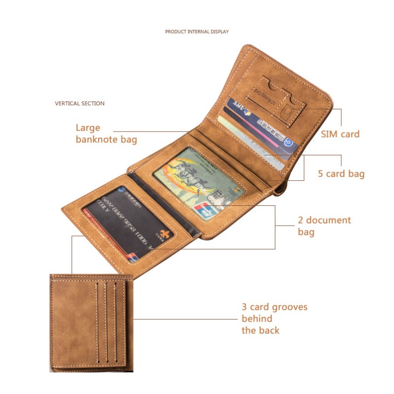 Men Wallet Manufacturer - Foldable Hipster Cowhide