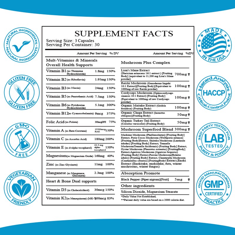 Mushroom Capsules Manufacturer - Lions Mane Cordyceps Immunity
