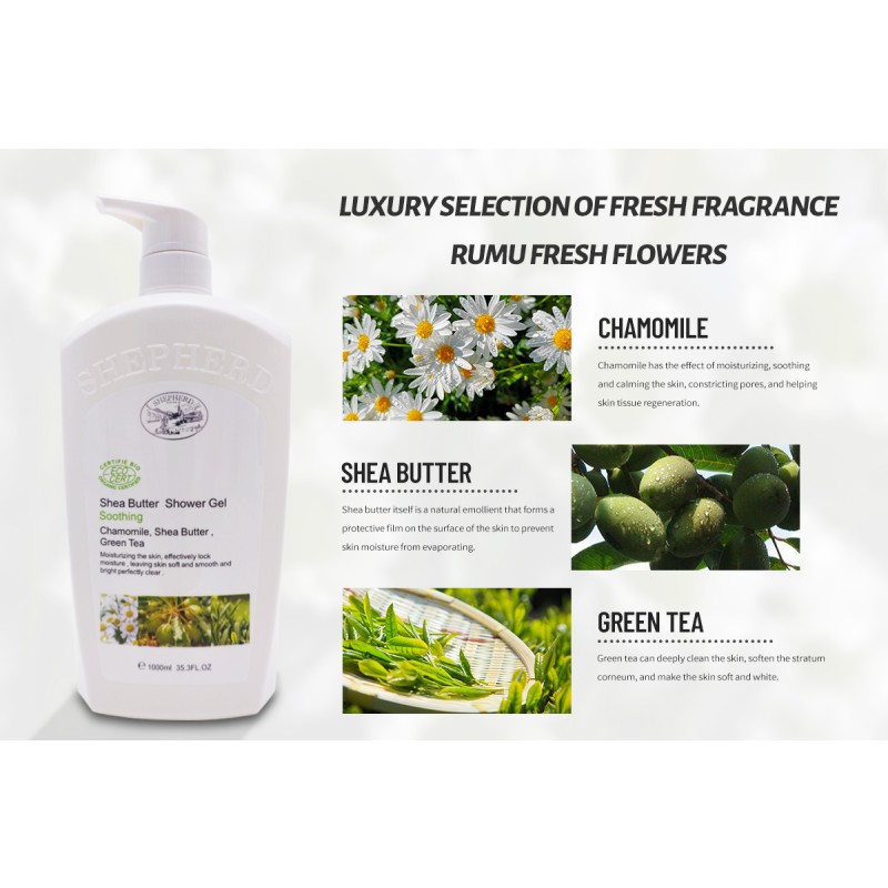 Body Shower Gel Factory - Private Label Natural Green Tea Chamomile