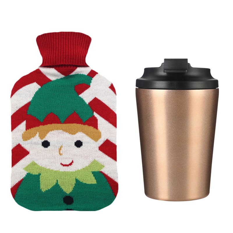 Hot Water Bottle Manufacturer - Custom 2000ml Rubber Bag Christmas Cover