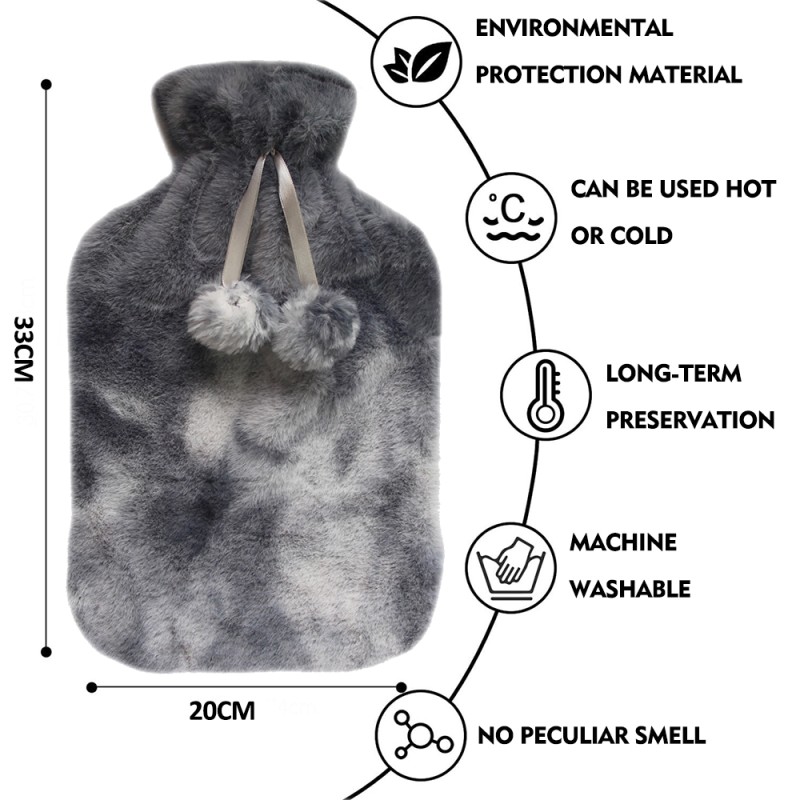 Hot Water Bottle Set Manufacturer - Cheap Quality Colorful Plush 2 Liter